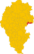 Map of comune of Tezze sul Brenta (province of Vicenza, region Veneto, Italy)